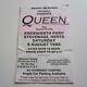 Queen'knebworth' Final 1986 Concert Ticket Stub (magic Tour) Freddie Mercury