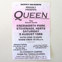 Queen Knebworth Park 1986 Concert Ticket Stub Final Freddie Mercury Concert Ex