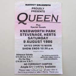 Queen Knebworth Park 1986 Concert Ticket Stub Final Freddie Mercury Concert Ex