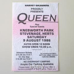 Queen Knebworth Park 1986 Concert Ticket Stub Final Freddie Mercury Concert (NM)