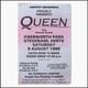 Queen Knebworth Park 1986 Concert Ticket Stub Final Freddie Mercury Concert Nm