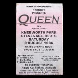 Queen Knebworth Park 1986 Concert Ticket Stub Final Freddie Mercury Concert (NM)