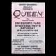 Queen Knebworth Park 1986 Concert Ticket Stub Final Freddie Mercury Concert (nm)