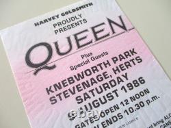 Queen Knebworth Park 1986 Concert Ticket Stub Final Freddie Mercury Concert (NM)
