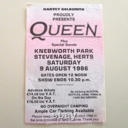 Queen Knebworth Park 1986 Concert Ticket Stub Final Freddie Mercury Concert (NM)
