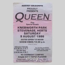 Queen Knebworth Park 1986 Concert Ticket Stub Final Freddie Mercury Concert NM