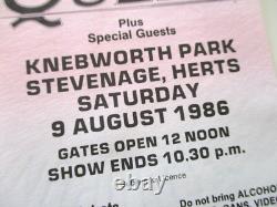 Queen Knebworth Ticket + Bottom Stub 1986 Final Freddie Mercury Concert EX+
