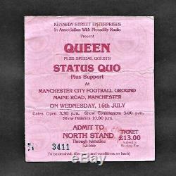 Queen Maine Road Manchester 1986 Magic Tour UK Concert Ticket Stub
