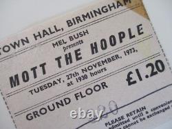 Queen (Mott The Hoople) 1973 Birmingham Town Hall UK Tour Concert Ticket Stub