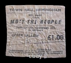 Queen / Mott The Hoople 1973 Birmingham Town Hall UK Tour Concert Ticket Stub