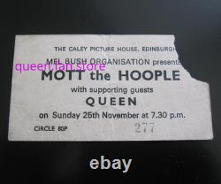 Queen (Mott The Hoople) 1973 Caley Picture House Edinburgh Concert Ticket Stub Queen (Mott The Hoople) 1973 Caley Picture House Edinburgh Concert Ticket Stub