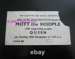 Queen (Mott The Hoople) 1973 Caley Picture House Edinburgh Concert Ticket Stub