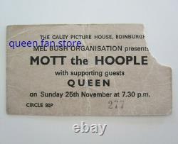 Queen (Mott The Hoople) 1973 Caley Picture House Edinburgh Concert Ticket Stub Queen (Mott The Hoople) 1973 Caley Picture House Edinburgh Concert Ticket Stub