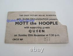 Queen (Mott The Hoople) 1973 Caley Picture House Edinburgh Concert Ticket Stub Queen (Mott The Hoople) 1973 Caley Picture House Edinburgh Concert Ticket Stub