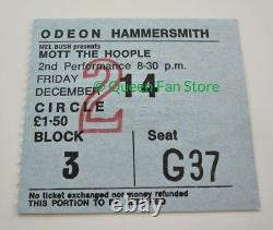 Queen (Mott The Hoople) 1973 Hammersmith Odeon UK Tour Concert Ticket Stub (NM)