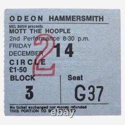 Queen (Mott The Hoople) 1973 Hammersmith Odeon UK Tour Concert Ticket Stub (NM)