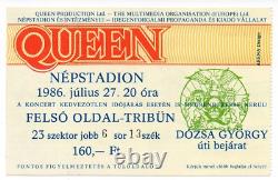 Queen Orig. Concert Ticket And Stub Budapest Hungary Népstadion 27. Jul. 1986
