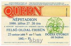 Queen Orig. Concert Ticket And Stub Budapest Hungary Népstadion 27. Jul. 1986