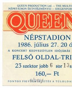 Queen Orig. Concert Ticket And Stub Budapest Hungary Népstadion 27. Jul. 1986