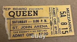 Queen Rare Concert Ticket Stub Columbus, Oh 01/15/1977