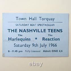 Queen'The Reaction' Roger Taylor 1966 Band Torquay UK Concert Ticket Stub