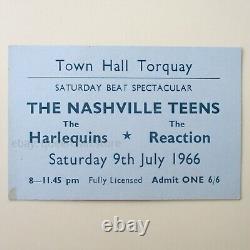 Queen'The Reaction' Roger Taylor 1966 Band Torquay UK Concert Ticket Stub