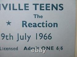 Queen'The Reaction' Roger Taylor 1966 Band Torquay UK Concert Ticket Stub