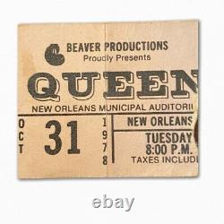 Queen Ticket Stub from 1978 New Orleans Concert Very Rare