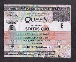Queen' Unused Complete' 1986 Wembley Concert Ticket Stub Magic Tour Rare