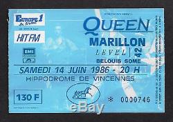 Queen Vintage Paris Concert Ticket Stub 14th June 1986 Magic Tour