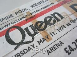 Queen Wembley 1978 UK Tour Concert Ticket Stub Freddie Mercury