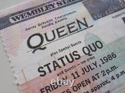 Queen Wembley Stadium 11th July 1986 Concert Ticket Stub Freddie Mercury (Ex+)