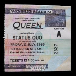 Queen Wembley Stadium 11th July 1986 Concert Ticket Stub Freddie Mercury (Ex+)