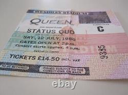 Queen Wembley Stadium 12th July 1986 Concert Ticket Stub Freddie Mercury (VG+)