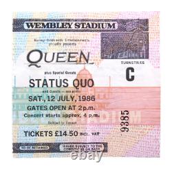 Queen Wembley Stadium 12th July 1986 Concert Ticket Stub Freddie Mercury (VG+)