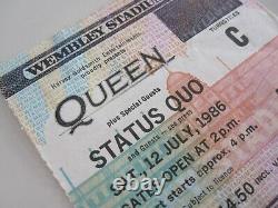 Queen Wembley Stadium 12th July 1986 Concert Ticket Stub UK Magic Tour + Card