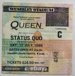 Queen Wembley Stadium 1986 Concert Ticket Stub Freddie Mercury Magic Tour