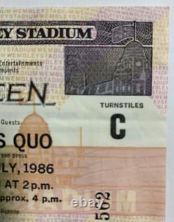 Queen Wembley Stadium 1986 Concert Ticket Stub Freddie Mercury Magic Tour