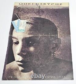 Queensryche Promised Land Concert Program 1995 With Ticket Stub & Autographs