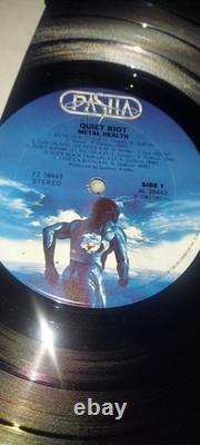 Quiet Riot LOT Vinyl Record ROCK NEVER STOPS Concert Ticket Stub VIP Guitar Pick