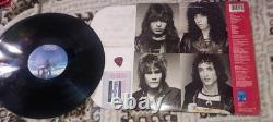 Quiet Riot LOT Vinyl Record ROCK NEVER STOPS Concert Ticket Stub VIP Guitar Pick