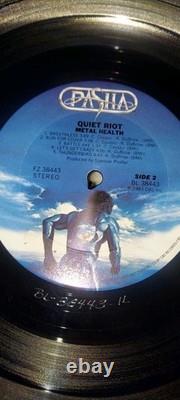 Quiet Riot LOT Vinyl Record ROCK NEVER STOPS Concert Ticket Stub VIP Guitar Pick