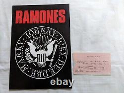 RAMONES 1988 Japan Tour Concert Program Ticket Stub