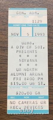 RARE 1993 Kurt Cobain Nirvana Concert Ticket Stub UB Alumni Arena Buffalo NY