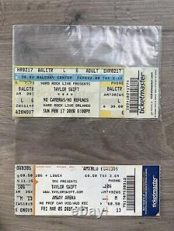 RARE 2008 & 2010 Taylor Swift Memorabilia Concert Ticket Stubs Orlando, FL