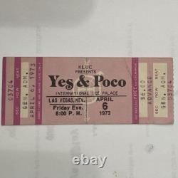 RARE 4-6-1973 YES and POCO In Concert Ticket Stub Las Vegas Int. Ice Palace