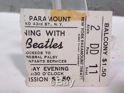 RARE BEATLES Paramount Theater New York September 20, 1964 CONCERT TICKET STUB