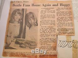 RARE Beatles 1965 Atlanta Concert Ticket Stub Radio Contest News article + more