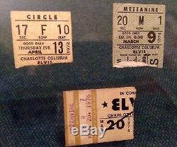 RARE Elvis Presley Concert Ticket Stub lot Charlotte NC 1972 + 1974 + 1976 shows