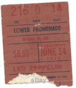 RARE Led Zeppelin 6/14/72 New York City NY MSG Concert Ticket Stub! NYC